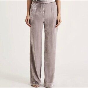 Sleeping With Jacques Platinum Velvet Bottoms Womens Size L Relaxed Wide-Leg Pan